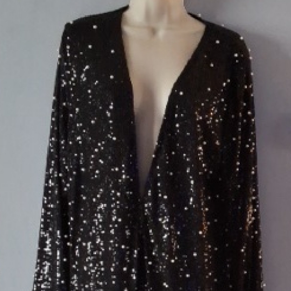 Versona Sequin and Pearl Black Jacket